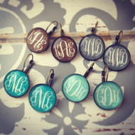 Monogram Earrings with Antique Bronze