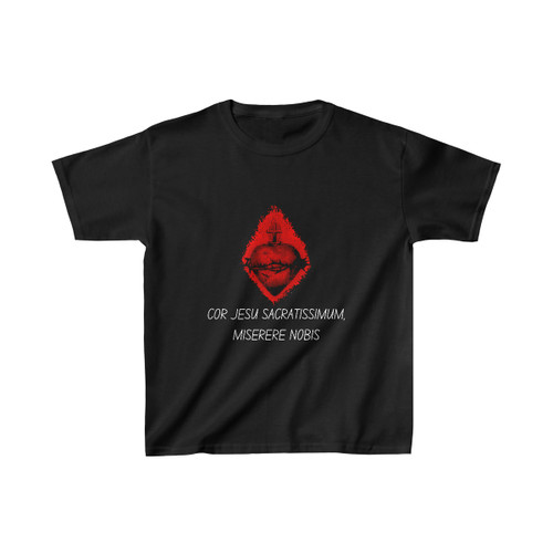 Cor Jesu Sacratissiumum, Miserere Nobis T-Shirt for Based Trad Catholic Kids