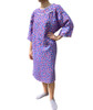 Purple 100% Cotton Women's Patient Gown with Shoulder Snaps and IV Pocket Front View