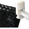 Closeup of drawstring toggle on a mesh laundry bag