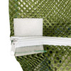 Closeup of zipper on a mesh laundry bag
