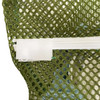 Closeup of zipper on a mesh laundry bag