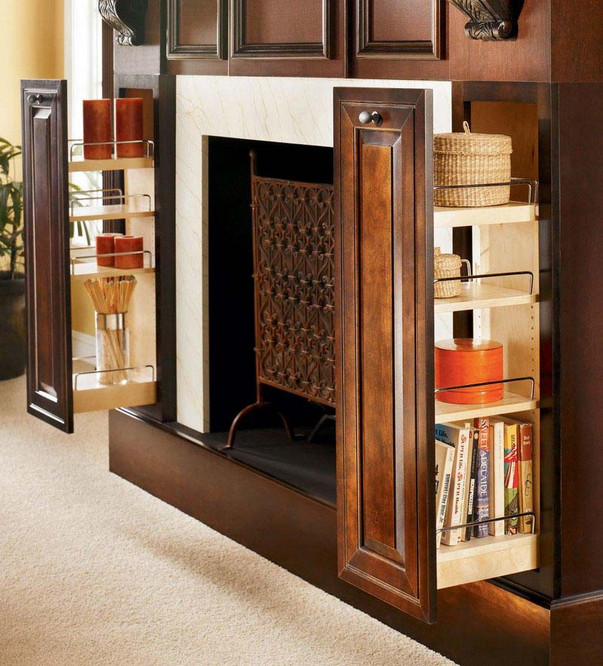KraftMaid Wall Filler Pullout for living room storage