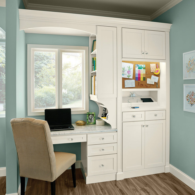 Kitchen Desk Cabinets Nook, Charging Station and Message Board