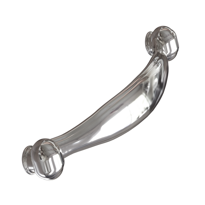 Polished Nickel Crescent Pull 6" center pull-DEV