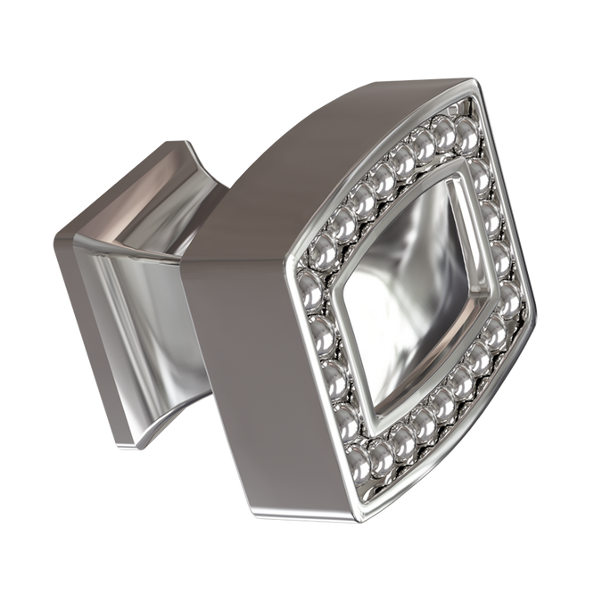 Polished Nickel Pearl Beaded Knob-DEV