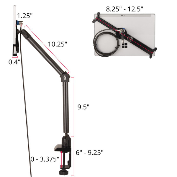LockDown Universal Clamp Mount w/ Key Lock for 7" - 10.1" Tablets LockDown Universal Clamp Mount w/ Key Lock for 7" - 10.1" Tablets