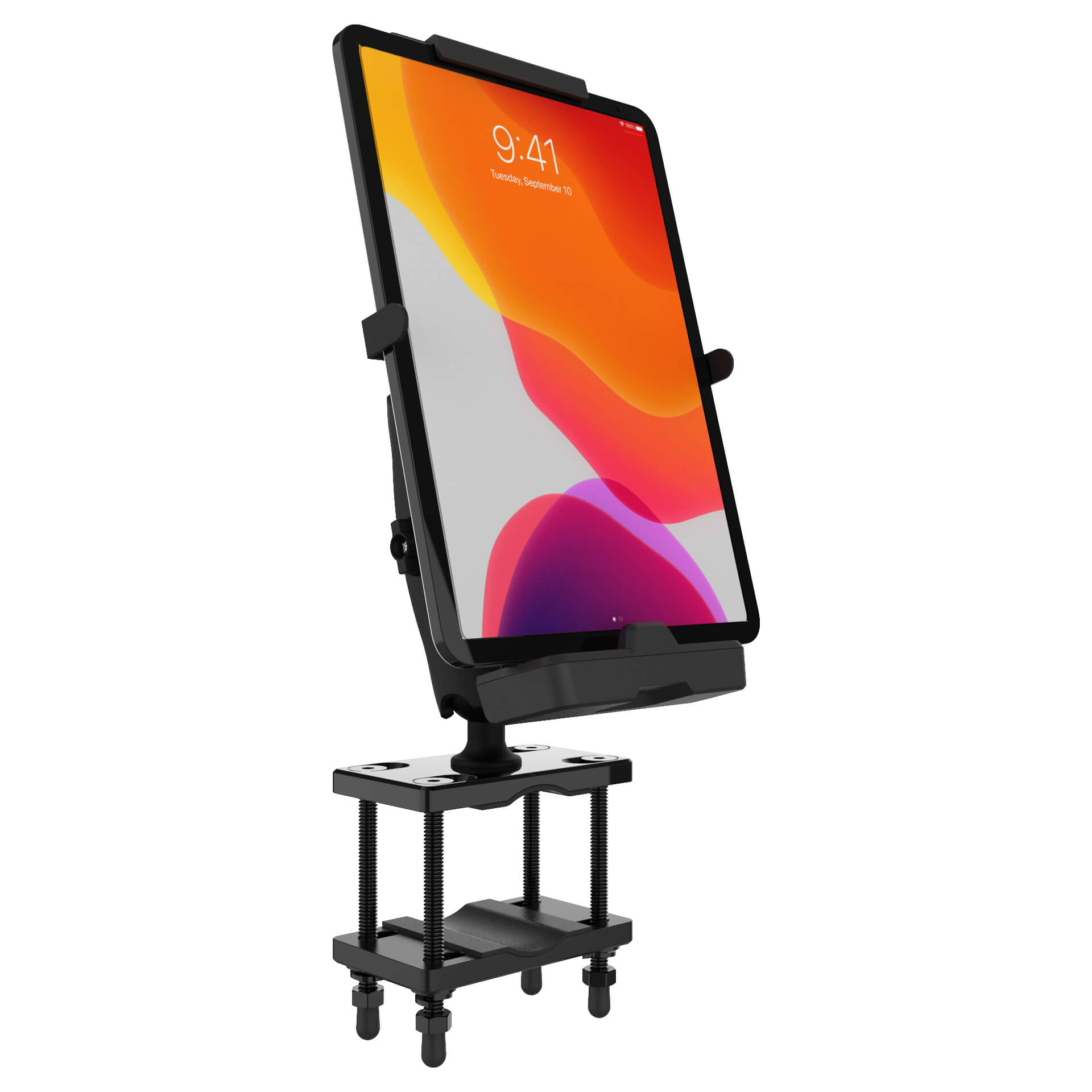 aXtion LockDown Universal Holder with HD Single Arm Forklift | Pole Mount (38mm) for 8.1-inch to 10-inch Tablets aXtion LockDown Universal Holder with HD Single Arm Forklift | Pole Mount (38mm) for 8.1-inch to 10-inch Tablets