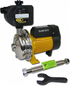 Davey Water Pump System BT30-30T2-USA with the Torrium 2 water pump controller. Corrugated hose, fittings, and wrench, are included. Davey Water Pump System BT30-30T2-USA with the Torrium 2 water pump controller. Corrugated hose, fittings, and wrench, are included.
