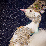 Mark Roberts 51-06046 27.5" white jeweled peacock. 