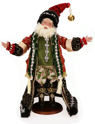 This Santa is two feet tall. Zoom in and check out the fabric, too... wowza!