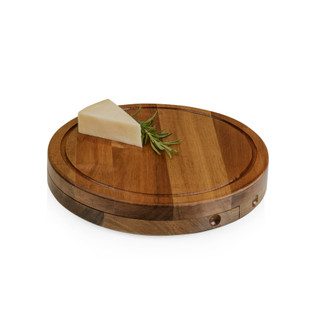 Large Dark Acacia Wood Cheese Board with Hidden Tools