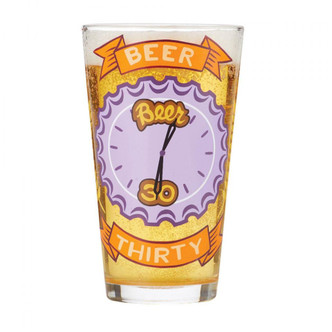 Beer Thirty Hand-Painted Pint Glass by Lolita