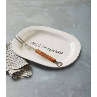 Grill Sergeant Serving Plate & Fork