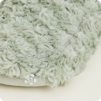 Fluffy Microwaveable Sage Green Lavender-Scented Warmies Slippers