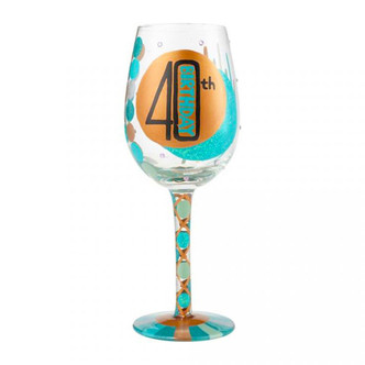 40 Never Looked So Good Birthday Wine Glass by Lolita