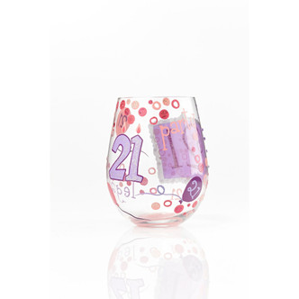 21st Birthday Stemless Wine Glass by Lolita