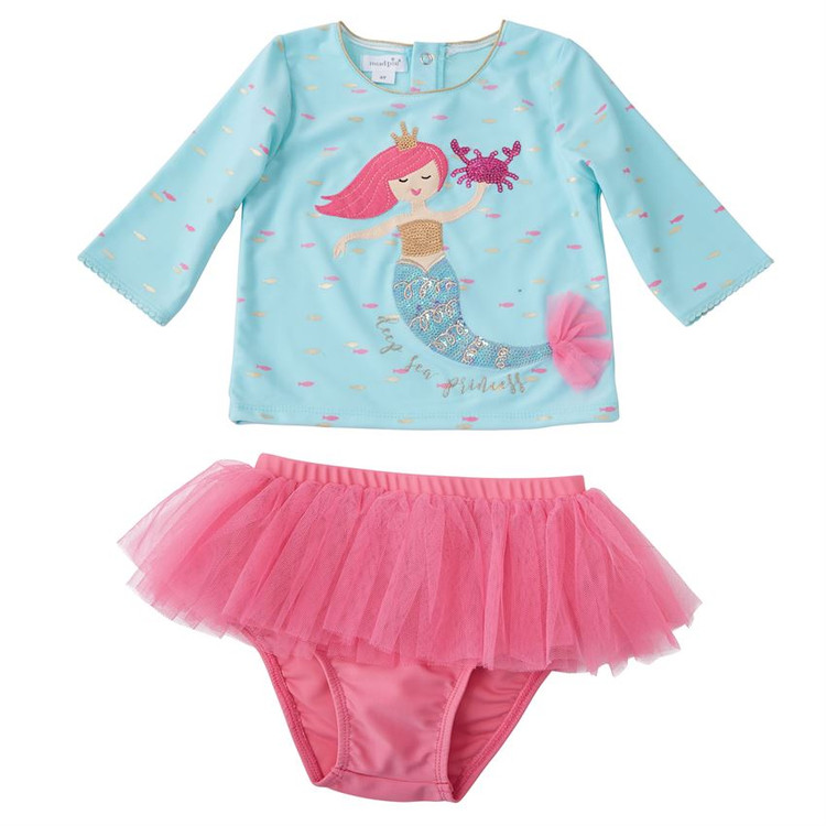 Mermaid Rash Guard & Tutu Swimsuit Set by Mud Pie