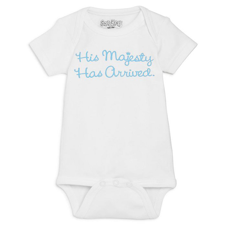 His Majesty Has Arrived Onesie, White