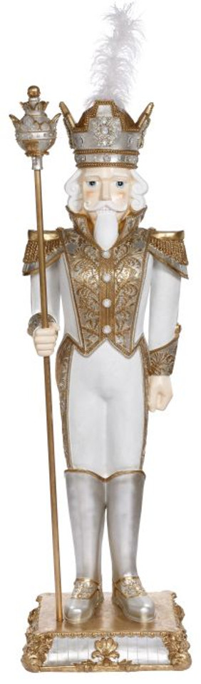 Golden Nutcracker Figurine by Mark Roberts, 5 ft Gold & White