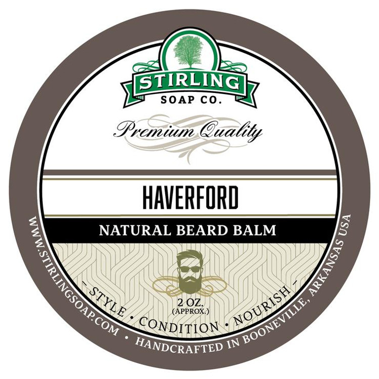 Haverford Natural Beard Balm by Stirling Soap Company, 2 oz