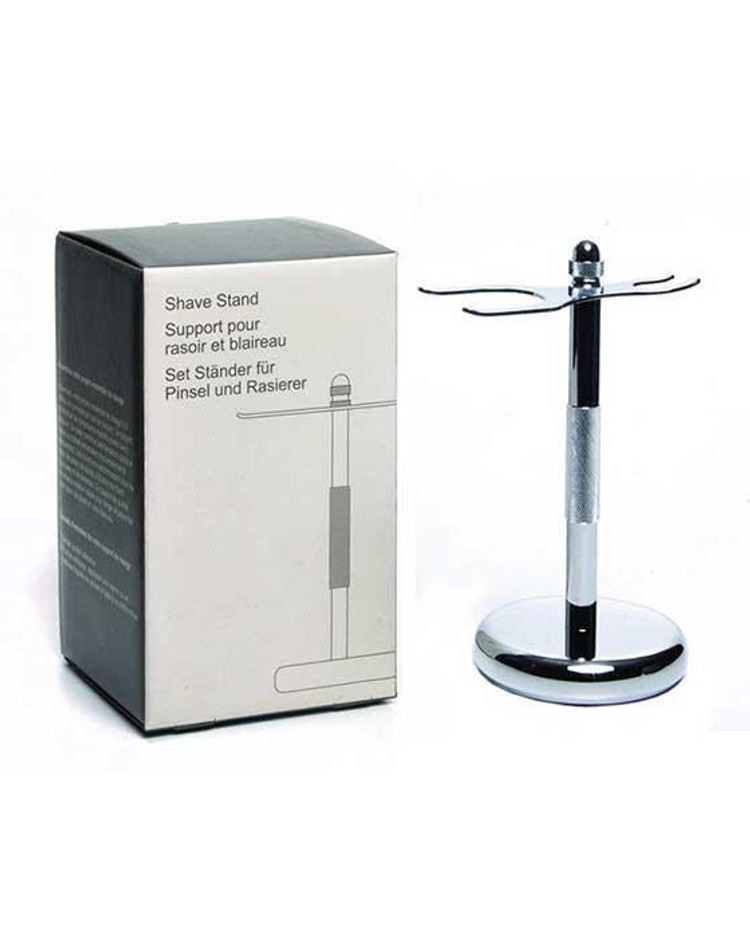 Chrome Shaving Stand For Standard Shaving Brush & Standard Double Edge Safety Razor Safety Razor by Pure Badger Collection