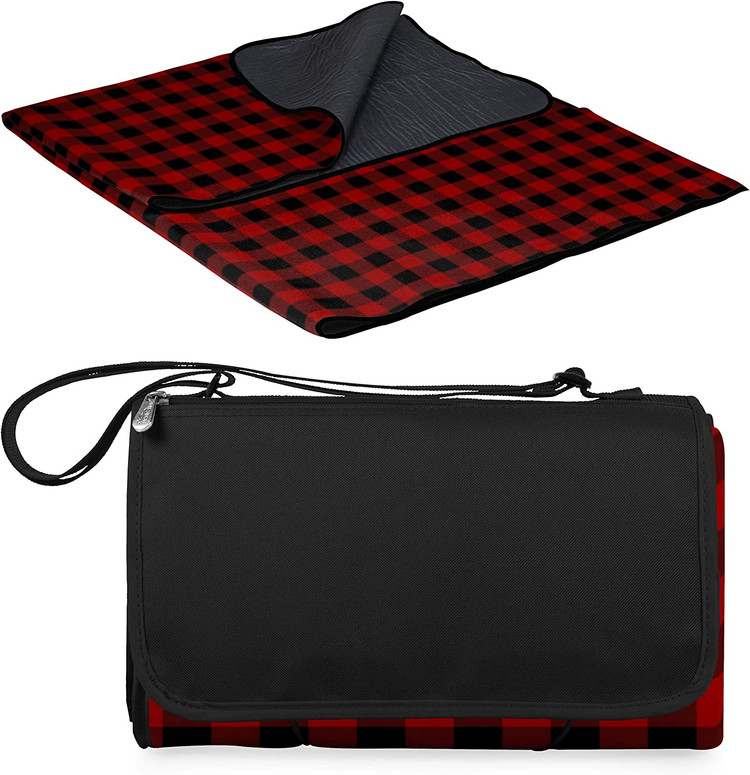 XL Outdoor Beach & Picnic Blanket, Red & Black