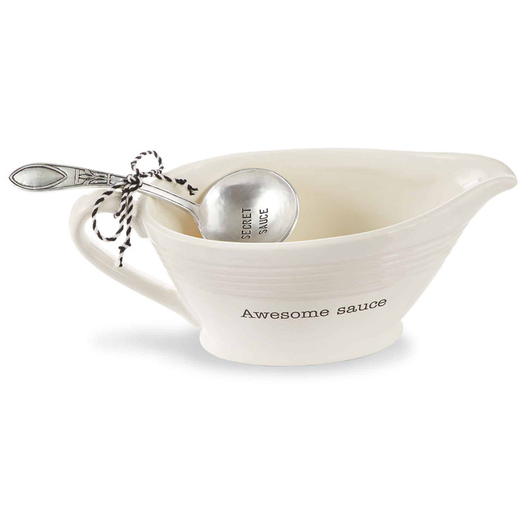 Fun Gravy Boat and Spoon, Awesome Sauce