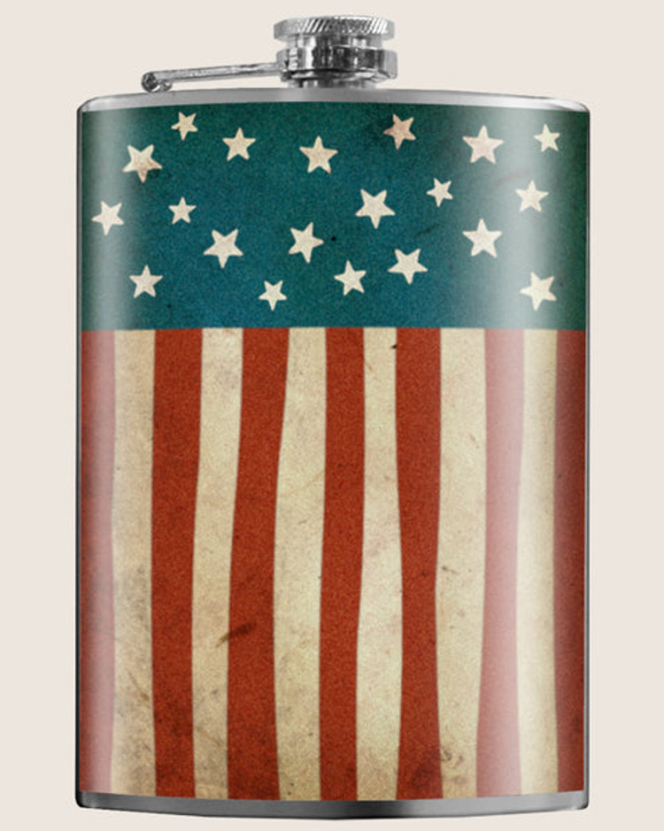 Patriotic American Flag Flask