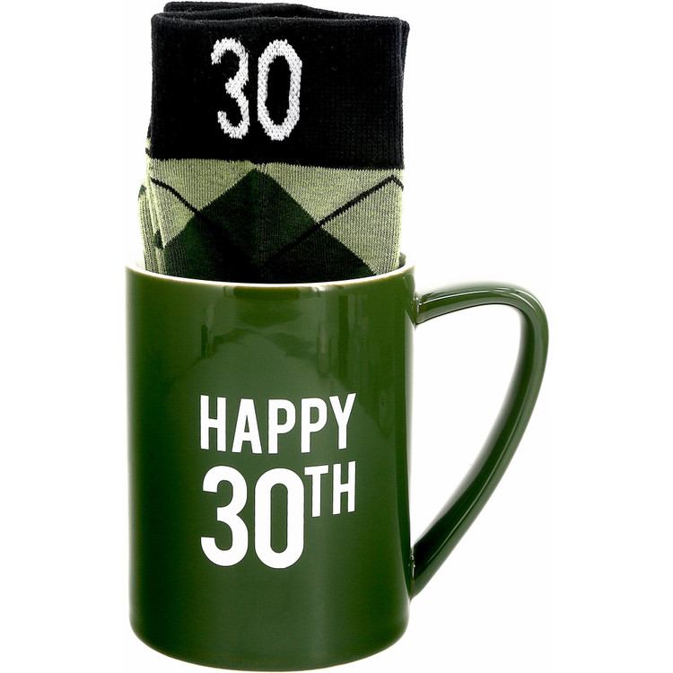 Happy 30th Coffee Mug and Socks Set
