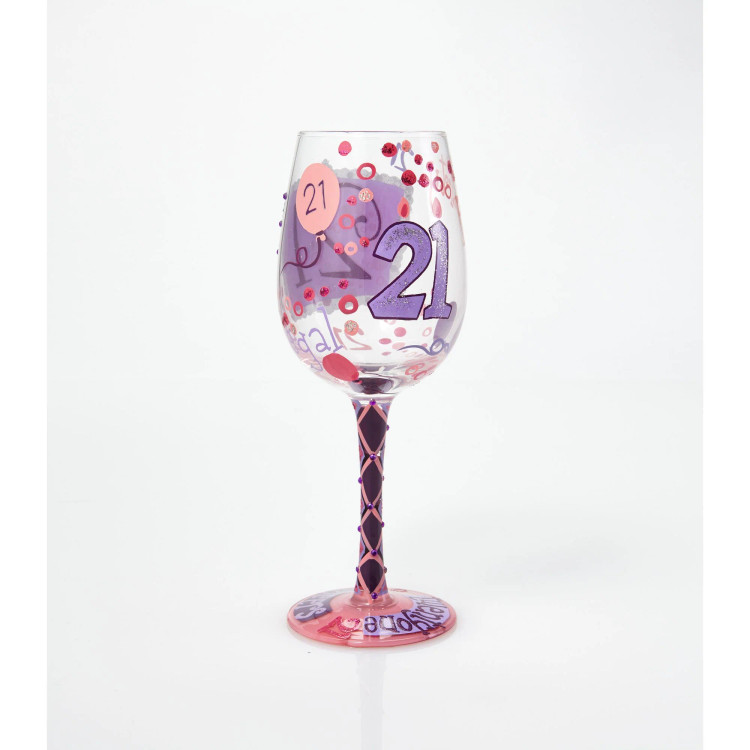 21st Birthday Wine Glass by Lolita