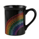 Black Mug with Rhinestone Rainbow