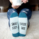 Blue Cancer Courage Socks, Small Steps Every Day S/M