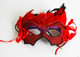 Red Sparkly Masquerade Ball Mask with Feathers and Crystals
