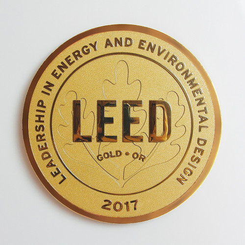 Premium LEED Plaque | Surface Finish: Polished  +  Background Finish: Clear