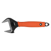 Rounded Tip Wide Jaw Adjustable Wrench 200Mm (8In) With Orange Grip