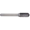 3/4In Cylindrical Ball Nose Carbide Burr, 1/4In Shank Dia
