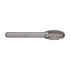 3/8 In Oval Carbide Burr - 6 In Long, Single Cut