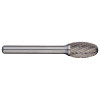 1/2 In Oval Carbide Burr - 6 In Long, Single Cut