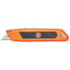 Auto-Retracting Orange Safety Knife With Rubber Grip