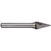 1/8In Pointed Cone Carbide Burr, 1/8In Shank Dia (14° Angle)