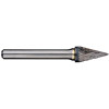 1/8In Pointed Cone Carbide Burr, 1/8In Shank Dia (7° Angle)