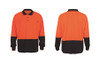 Orange Navy Long Sleeve Polo - Small