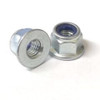 Non-Serrated M8 Flange Nyloc Nut Zinc Clear