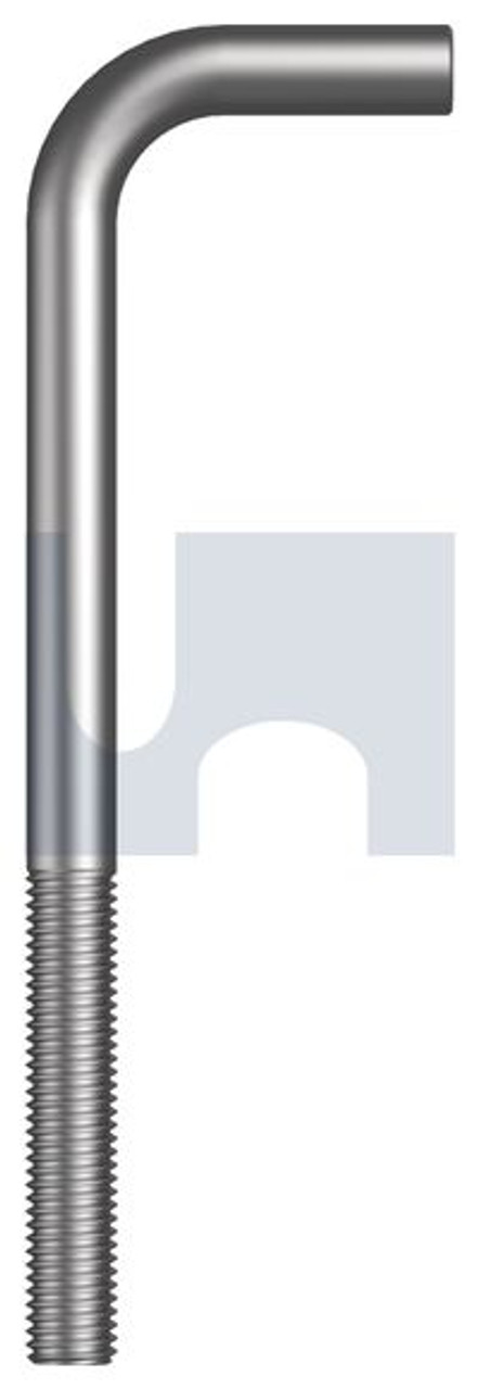 L Bolt Starter Bar Hot Dip Galvanised Hec / Mild Steel M12 X 140