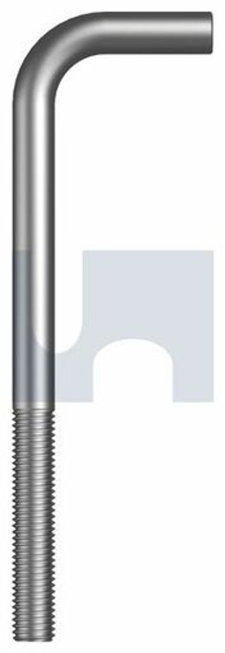 L Bolt Starter Bar Hot Dip Galvanised Hec / Mild Steel M16 X 185