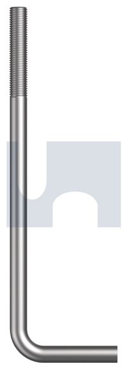 Hobcast Foundation L-Bolt Hot Dip Galvanised Hec / Mild Steel 4.8 M12 X 300