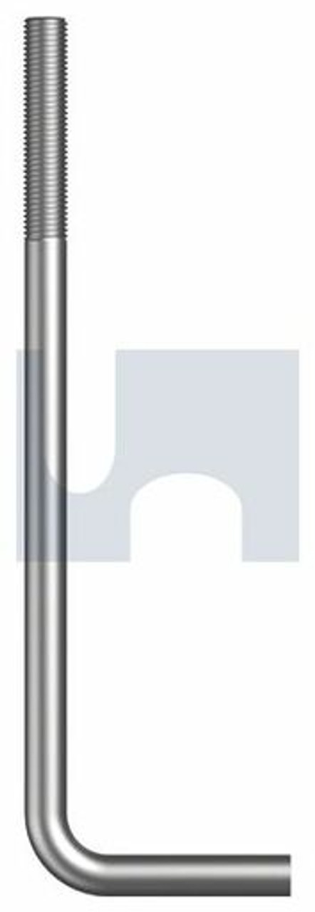Hobcast Foundation L-Bolt Hot Dip Galvanised Hec / Mild Steel 4.8 M12 X 350