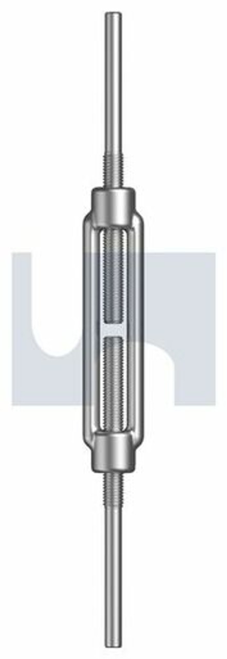 Turnbuckle Plain Stub End Hot Dip Galvanised Hec / Mild Steel M24 X 350 ( L1=177 L2=520 H=260 W=135 )