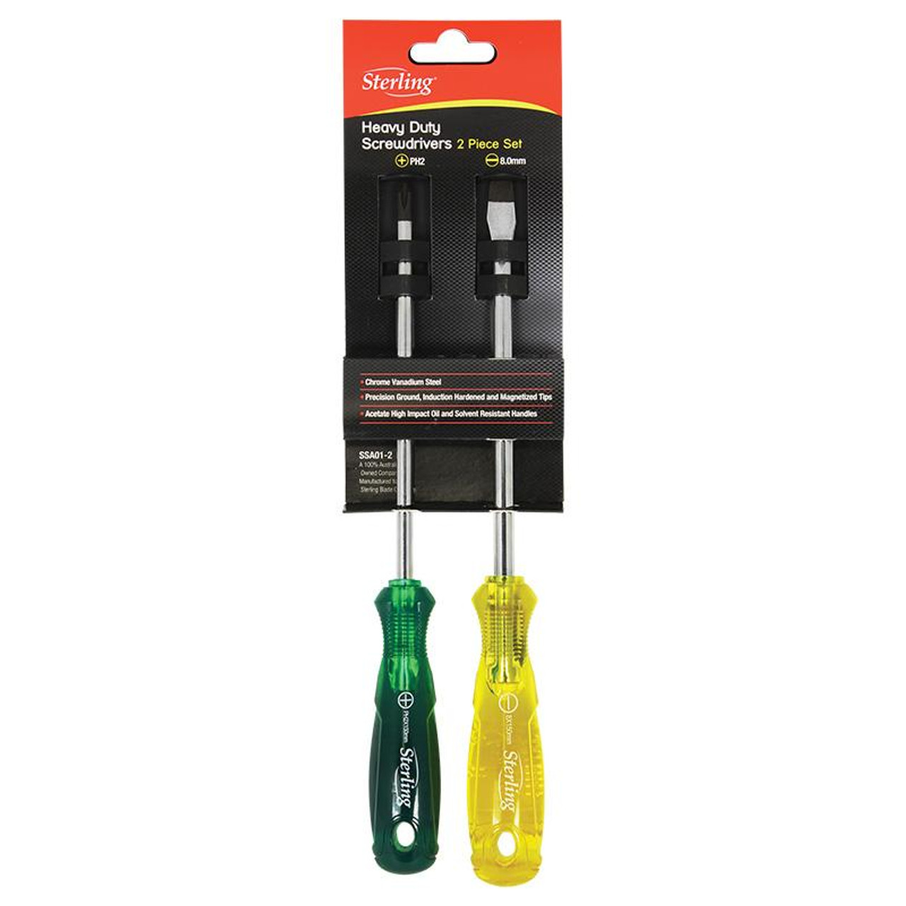 Sterling 2 Piece Acetate Handle Screwdriver Set